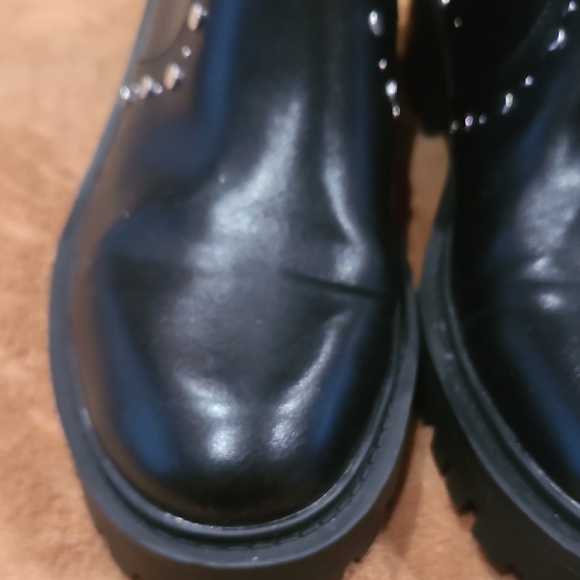Zara Black Studded Combat Boots - Picture 6 of 10